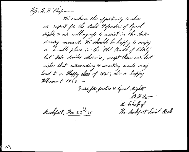1845 letter to Maria Chapman